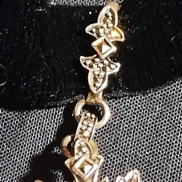 QVC Vintage Suspicion sterling silver Marcasite snowflake velvet choker … - Picture 4 of 8